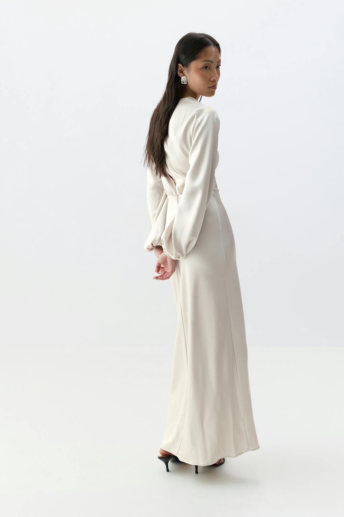 satin midaxi dress - Noir