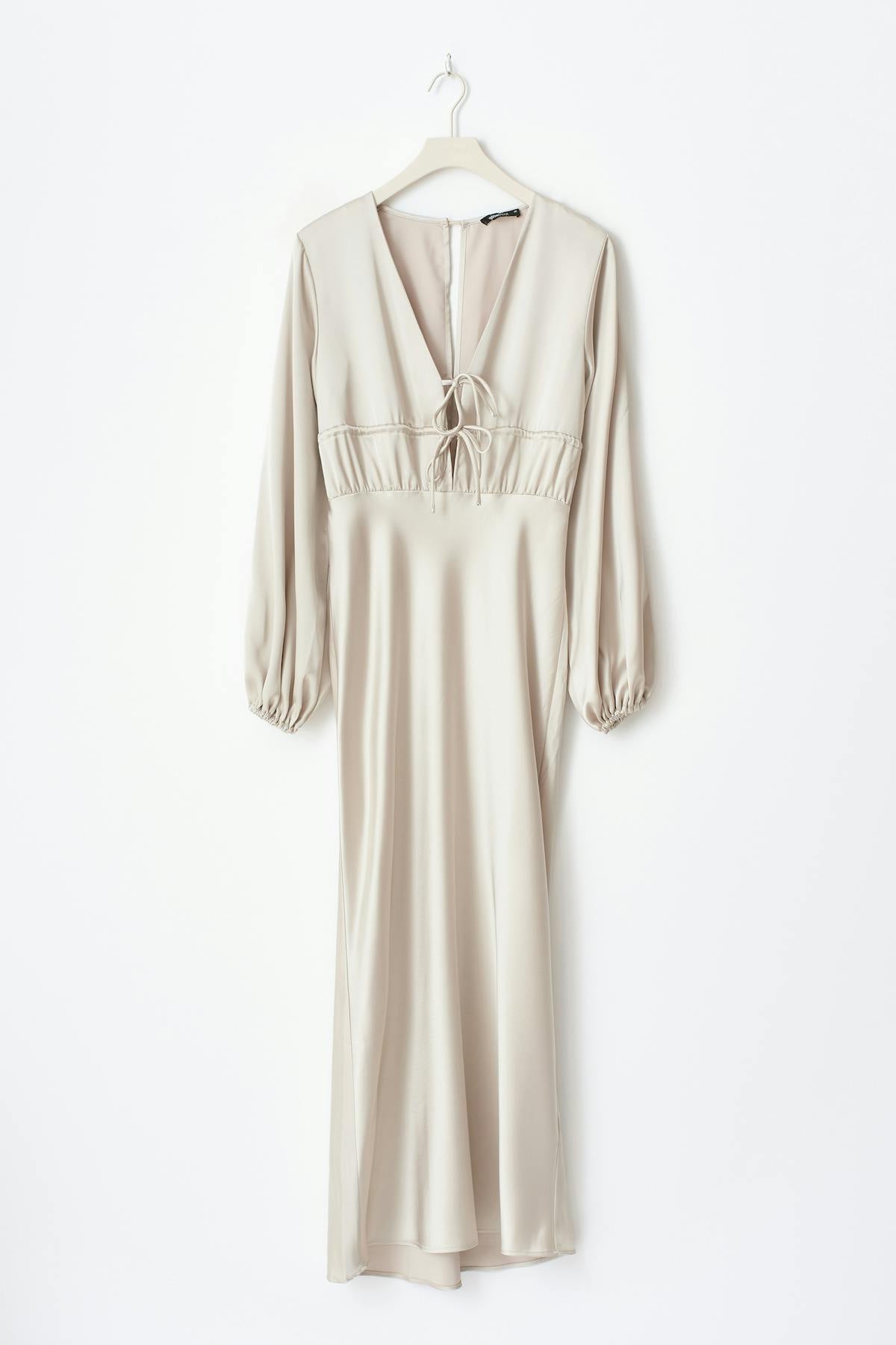 satin midaxi dress - Noir