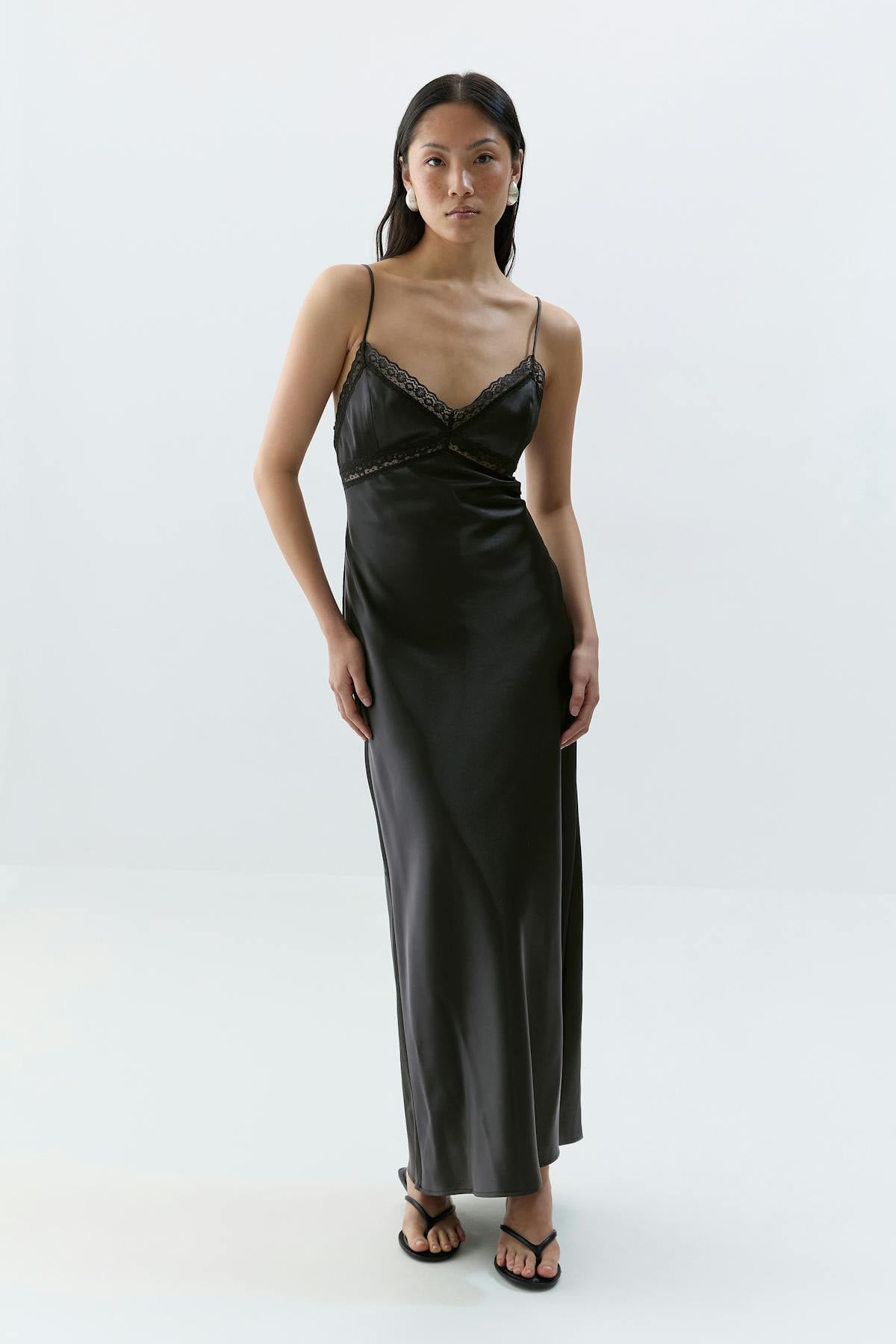 Lace detail maxi dress - Bouquet flower