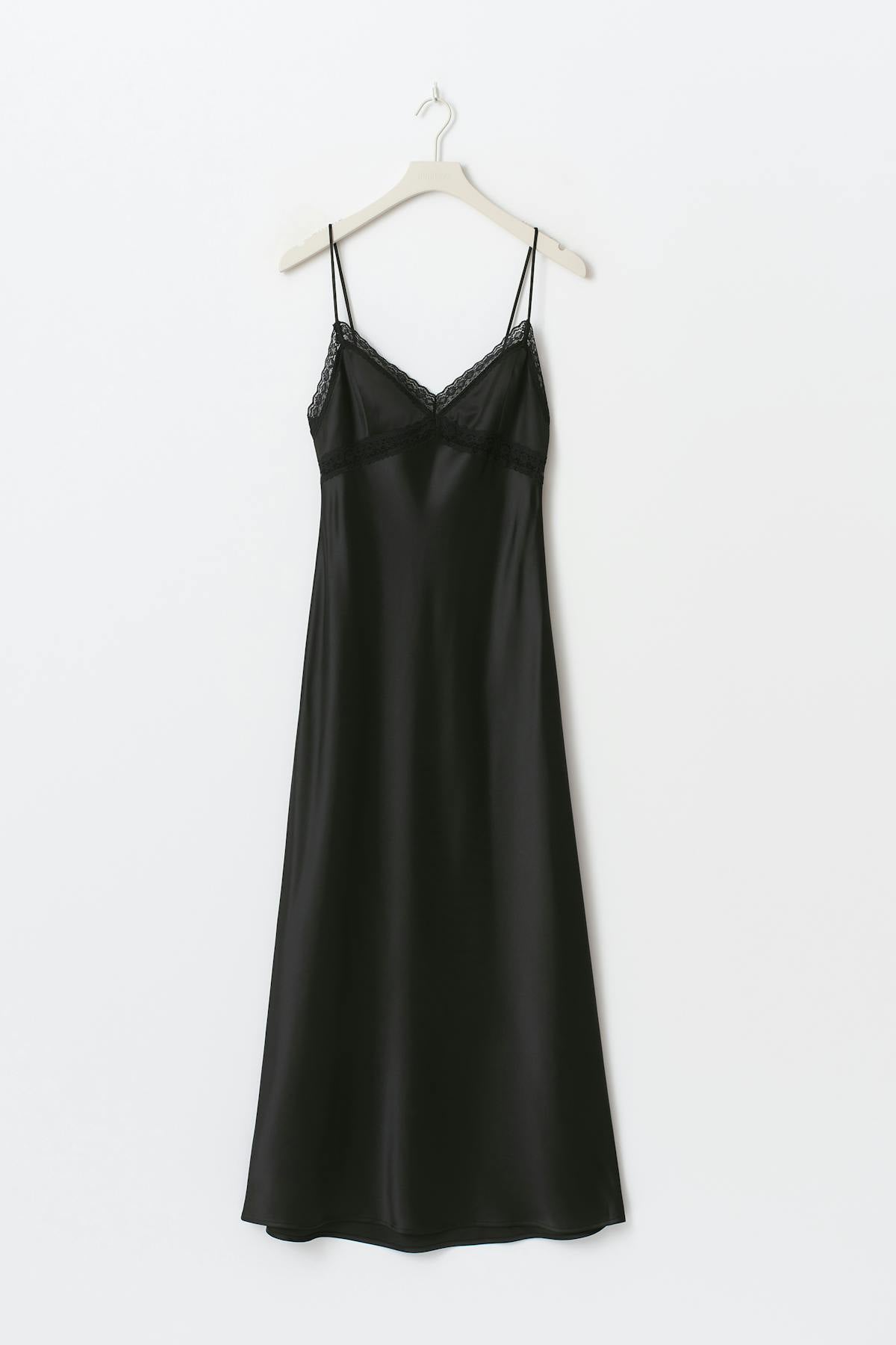 Lace detail maxi dress - Noir