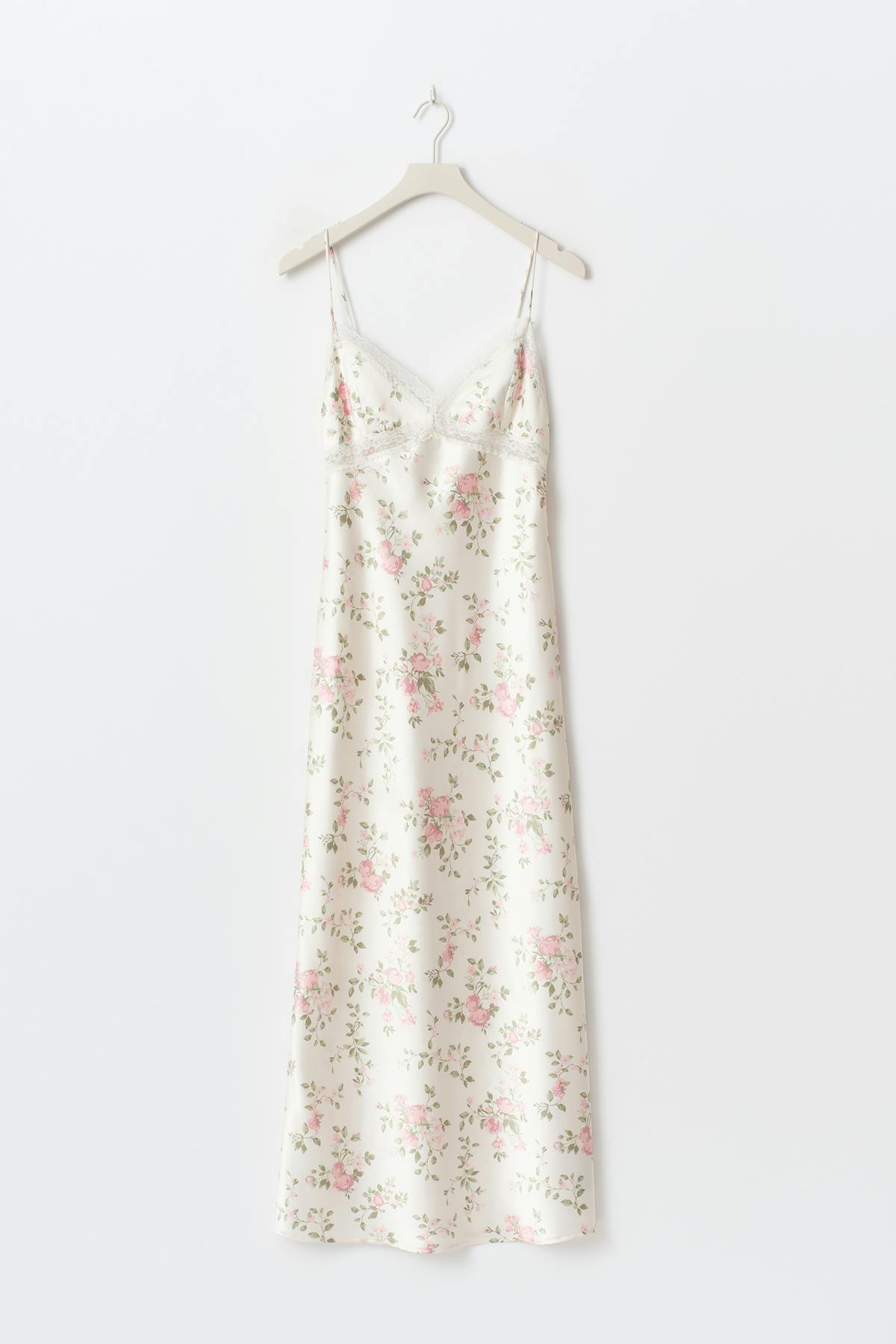 Lace detail maxi dress - Bouquet flower