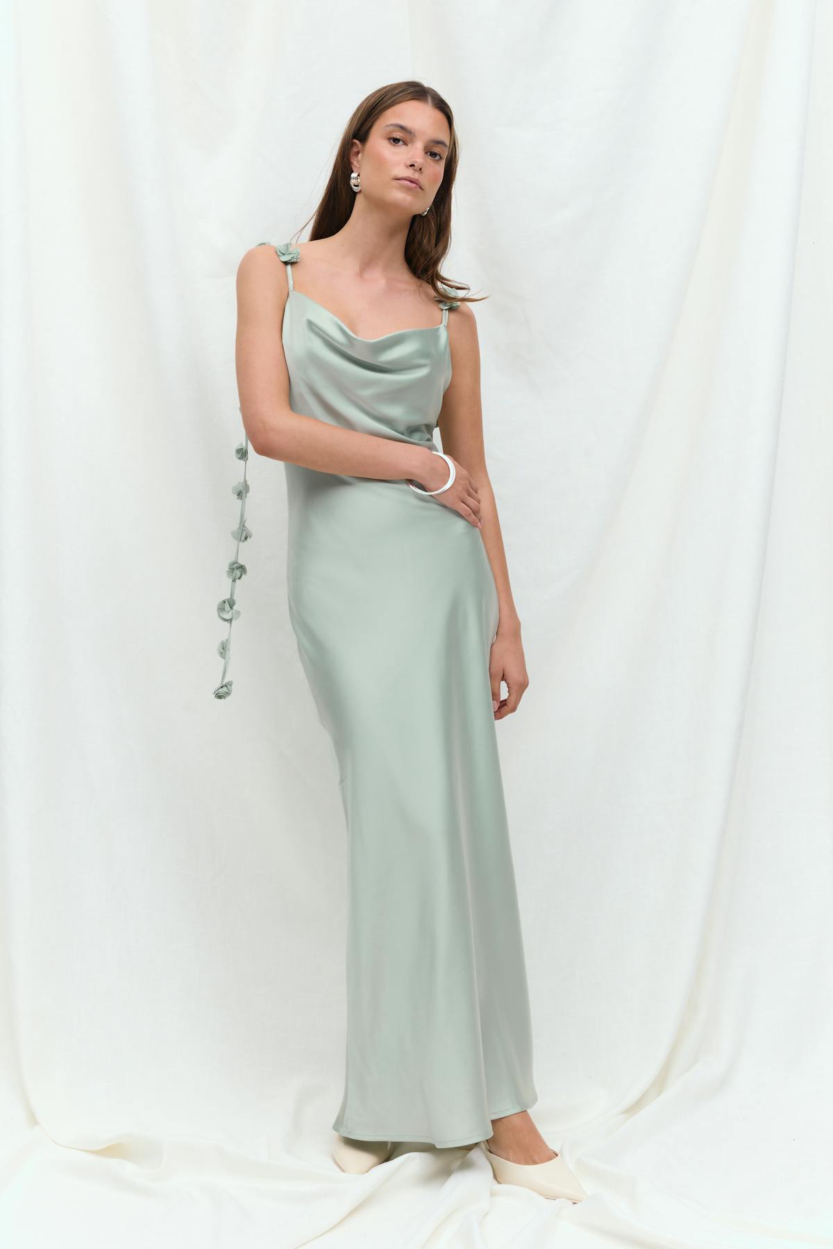Cowl neck dress - Blanc