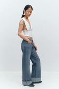Drawstring top - Blanc cassé
