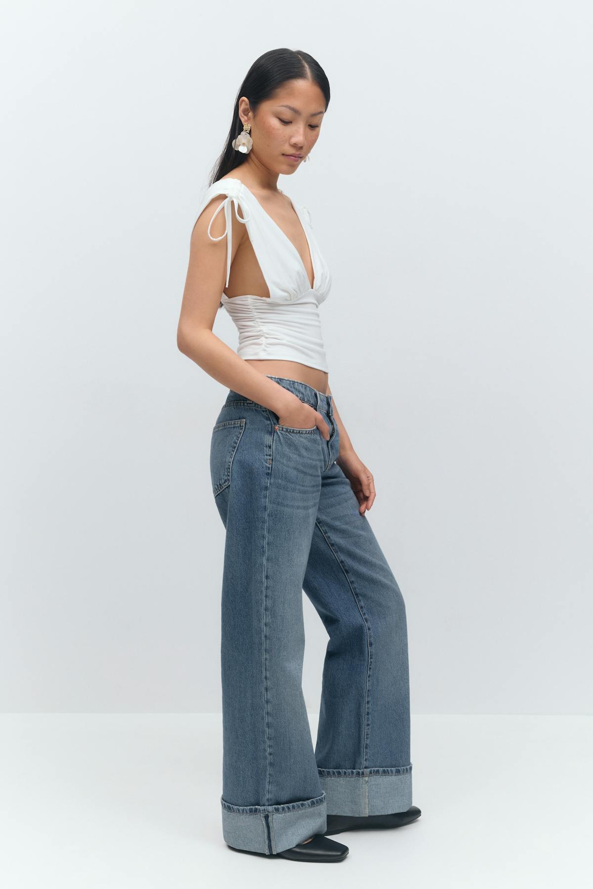 Drawstring top - Blanc cassé