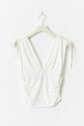 Drawstring top - Blanc cassé