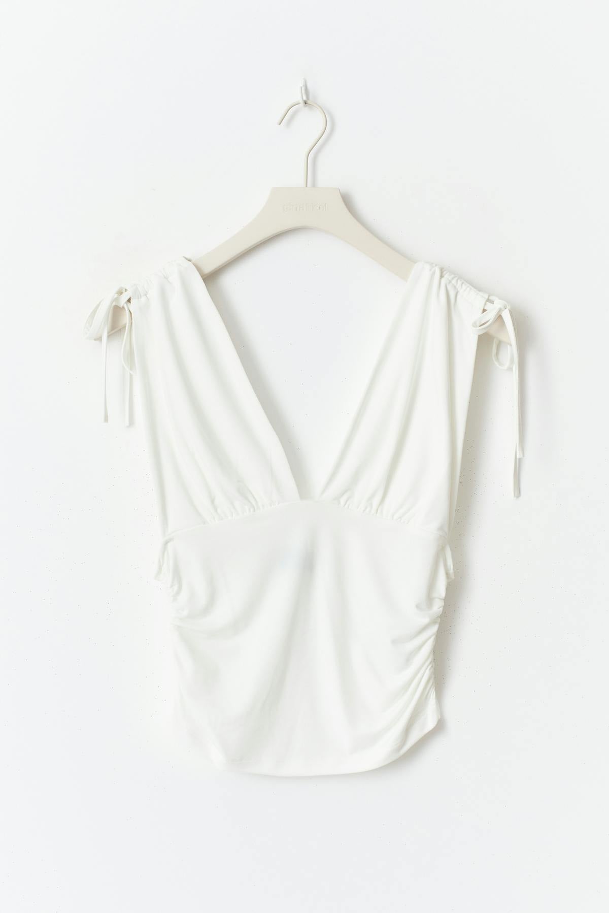 Drawstring top - Blanc cassé