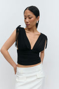 Drawstring top - Noir