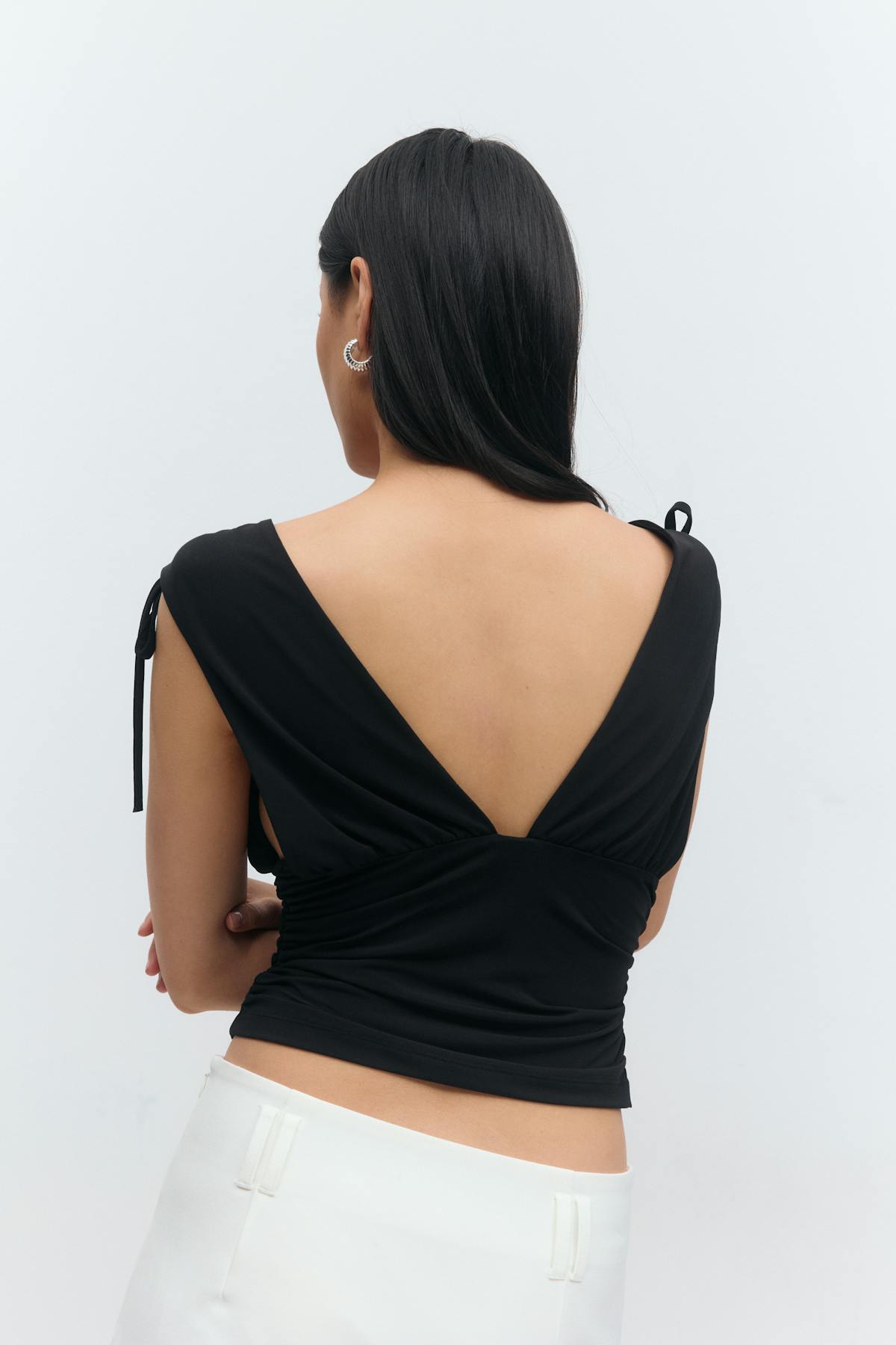 Drawstring top - Noir