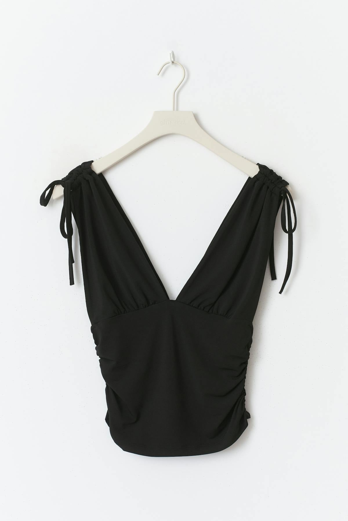 Drawstring top - Noir