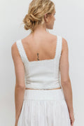 Broderie anglais top - Blanc cassé