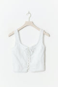 Broderie anglais top - Blanc cassé