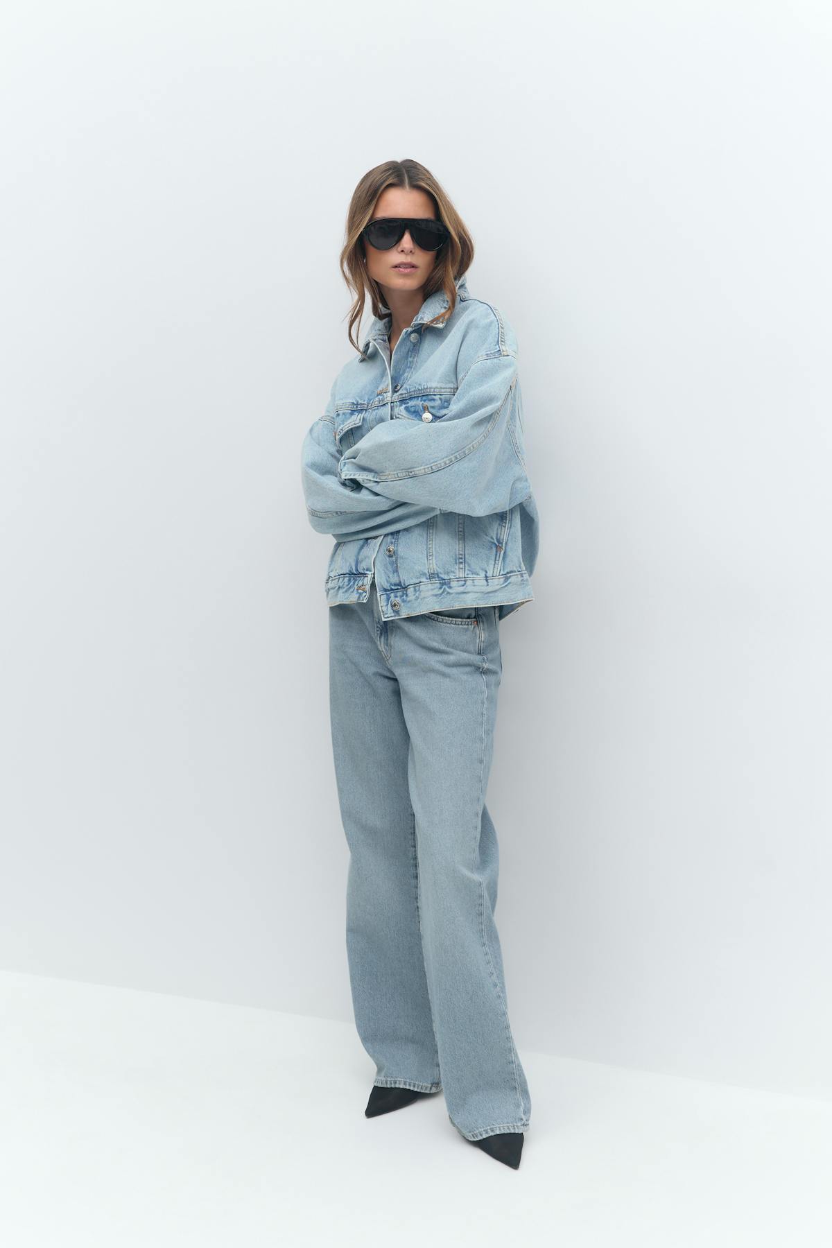 loose denim jacket - Bleu clair