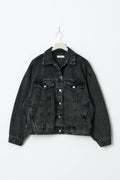 loose denim jacket - Offblack
