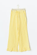 Gingham seersucker trousers - White/yellow