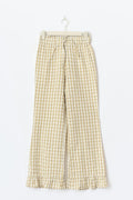 Gingham seersucker trousers - Beige white