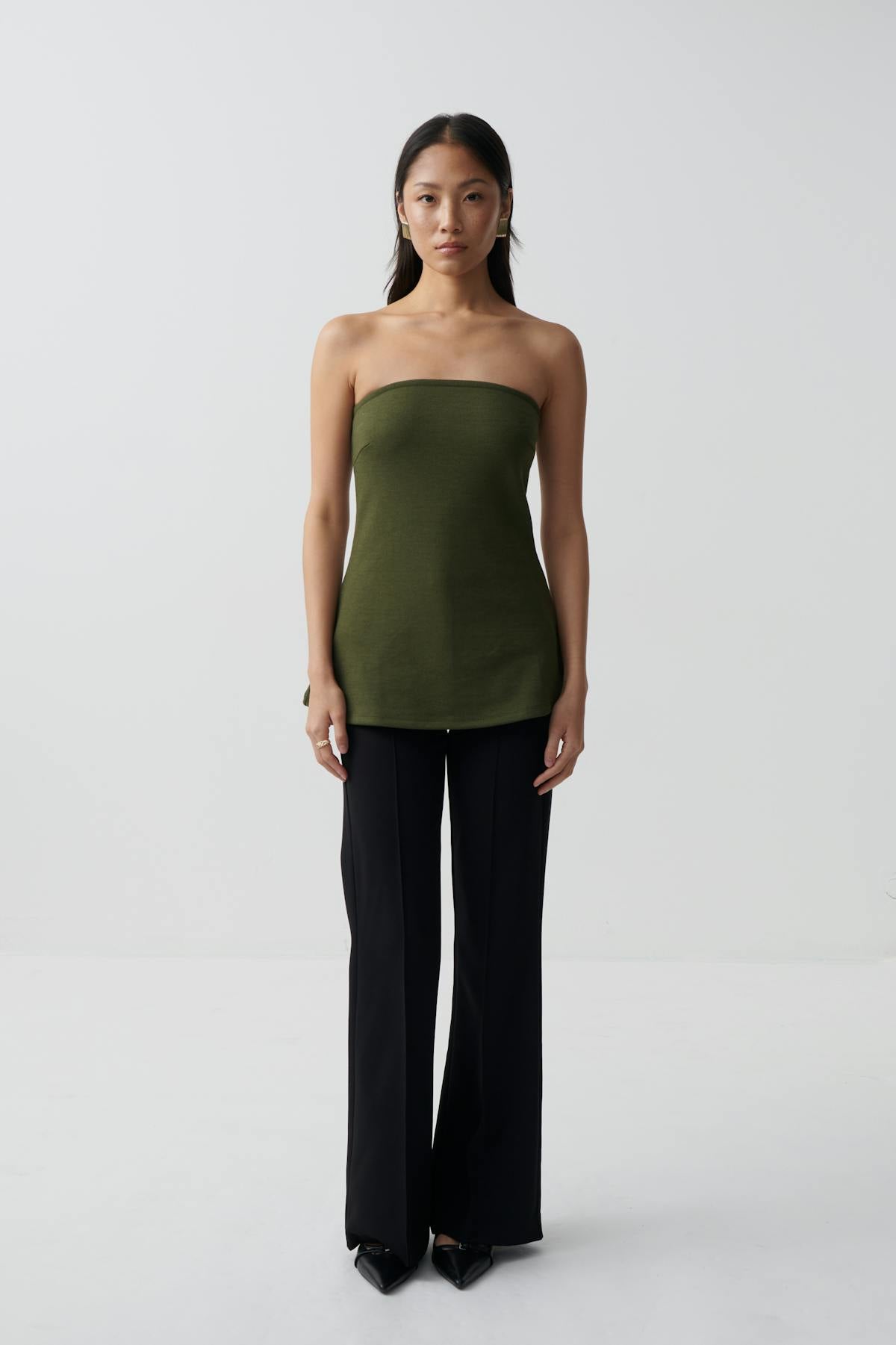 long tube top - Olive night