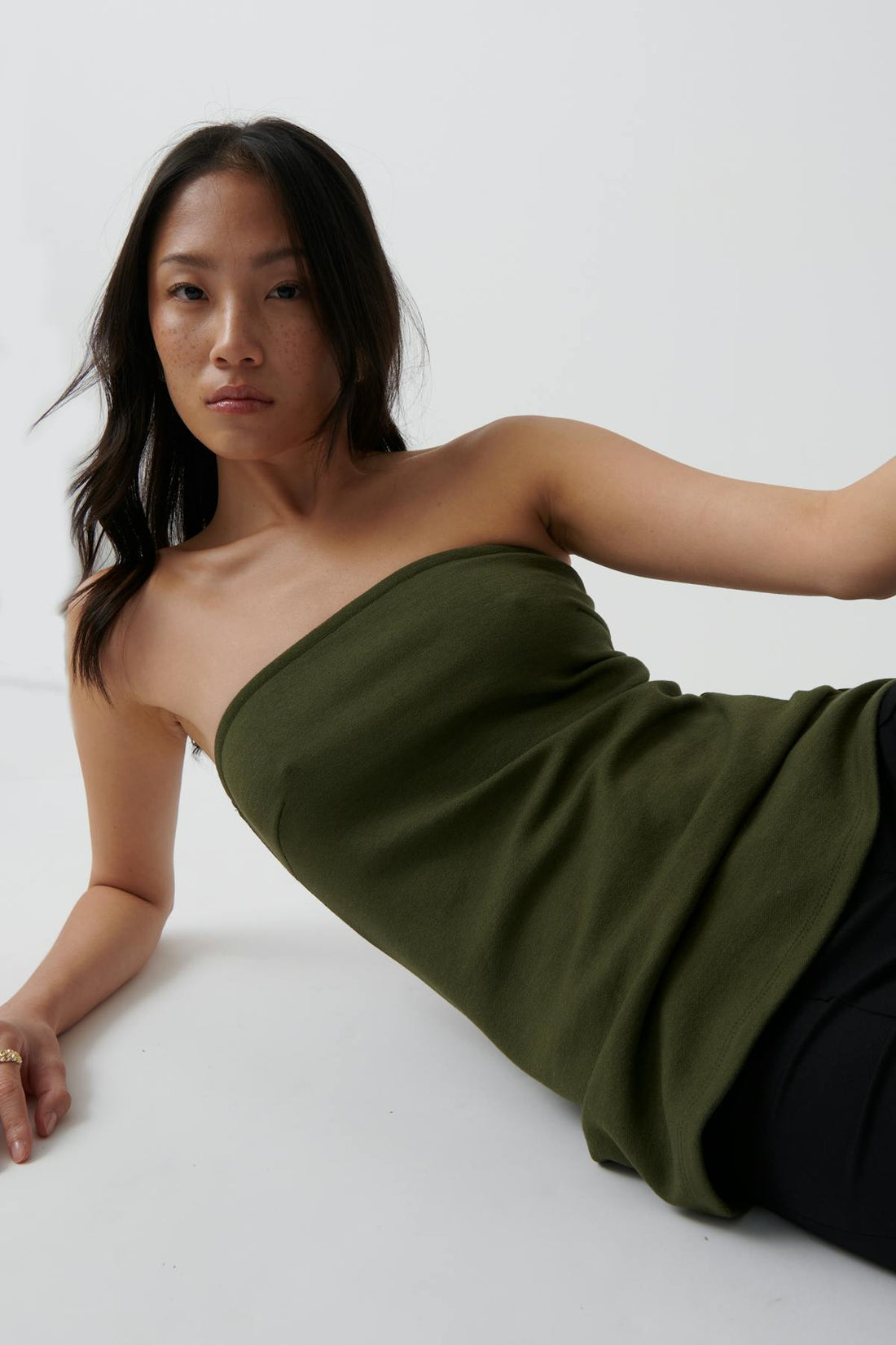 long tube top - Olive night