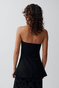 long tube top - Noir