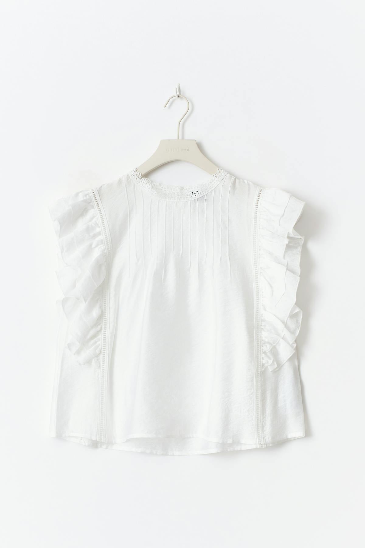 Mini boho frill top - Blanc