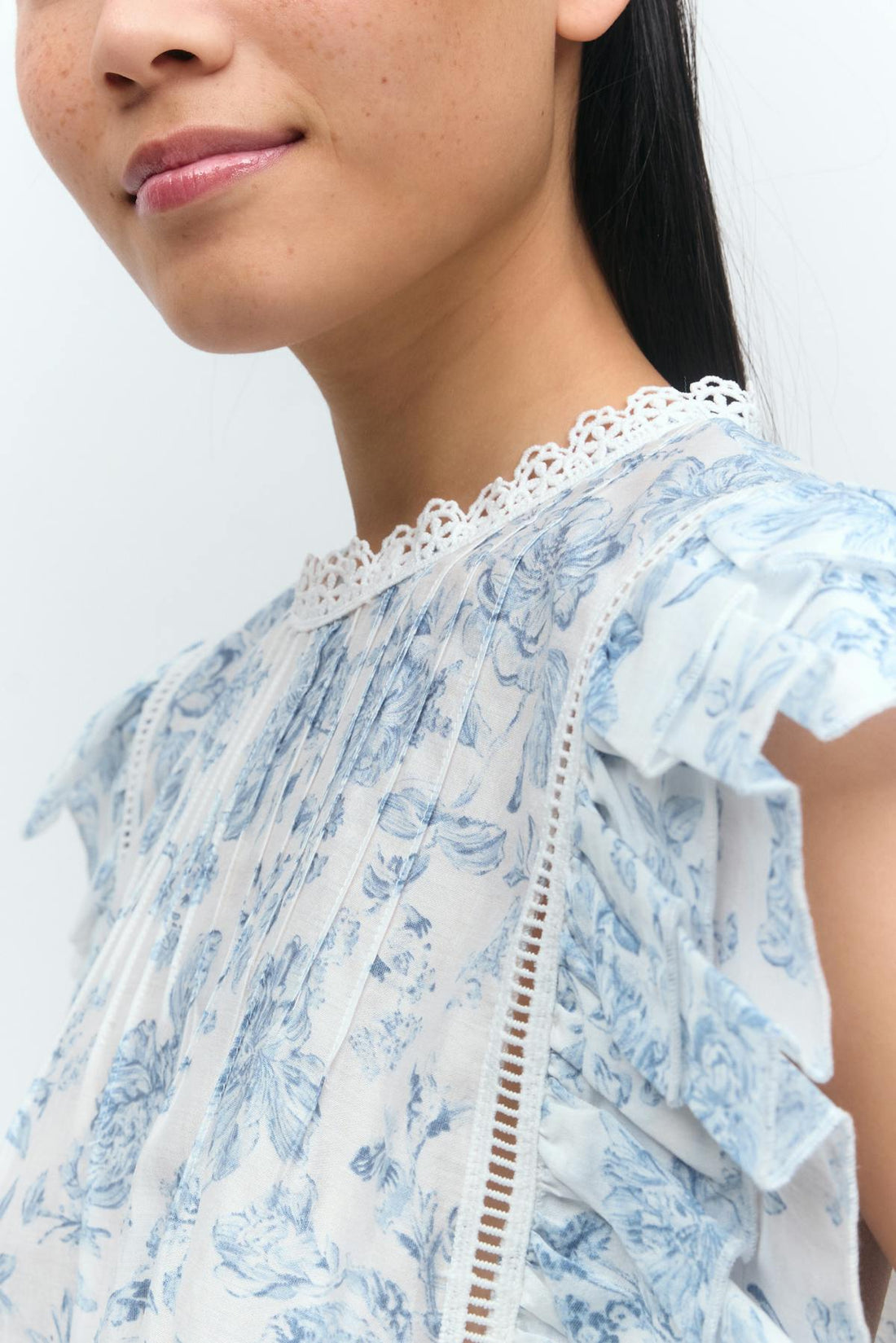 Mini boho frill top - Flower aop