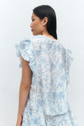 Mini boho frill top - Flower aop