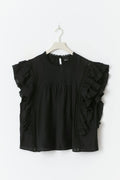 Mini boho frill top - Noir