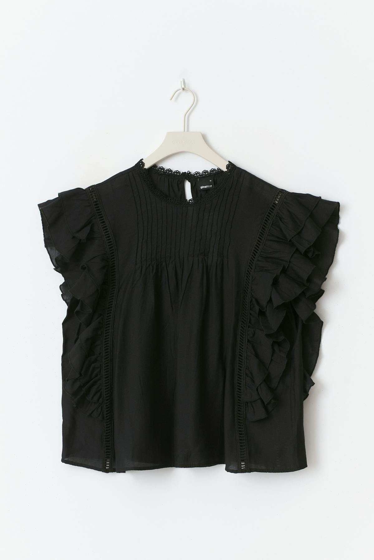 Mini boho frill top - Noir
