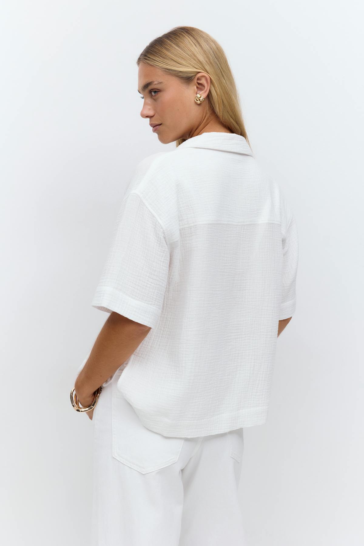 Gauze short sleeve shirt - Noir
