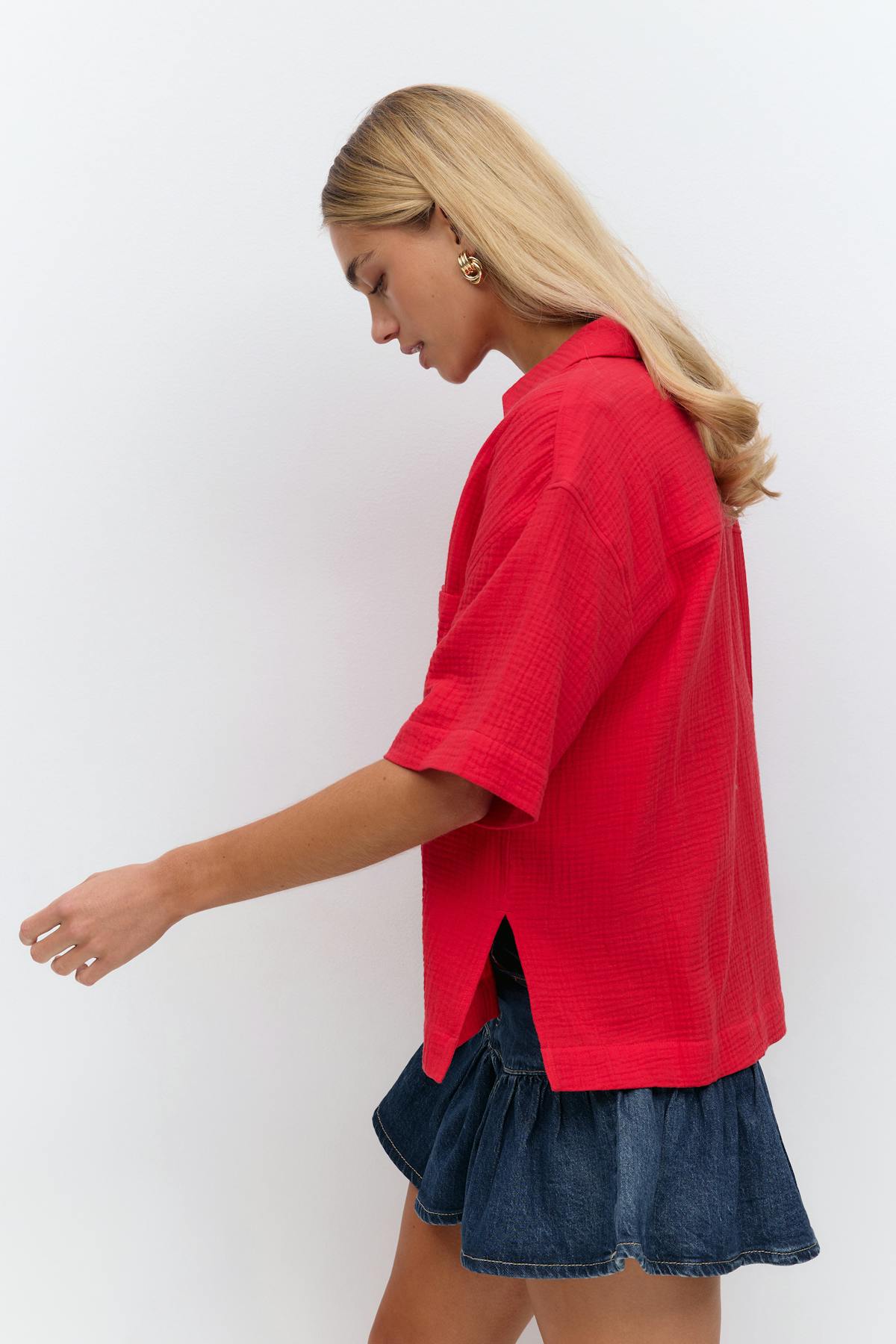 Gauze short sleeve shirt - Noir