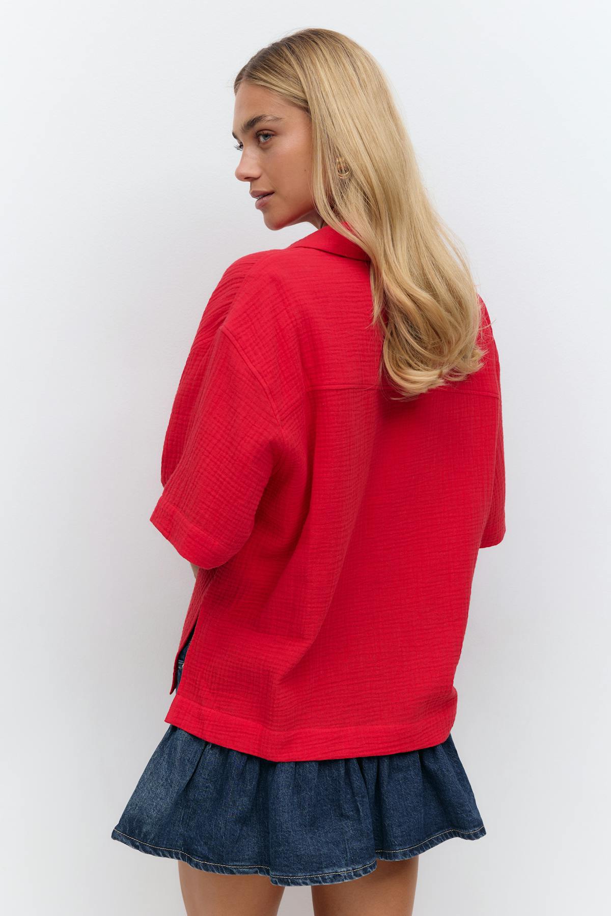 Gauze short sleeve shirt - Blanc