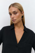Gauze short sleeve shirt - Noir