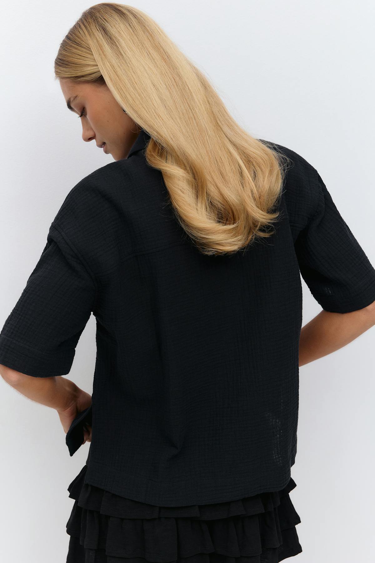 Gauze short sleeve shirt - Noir