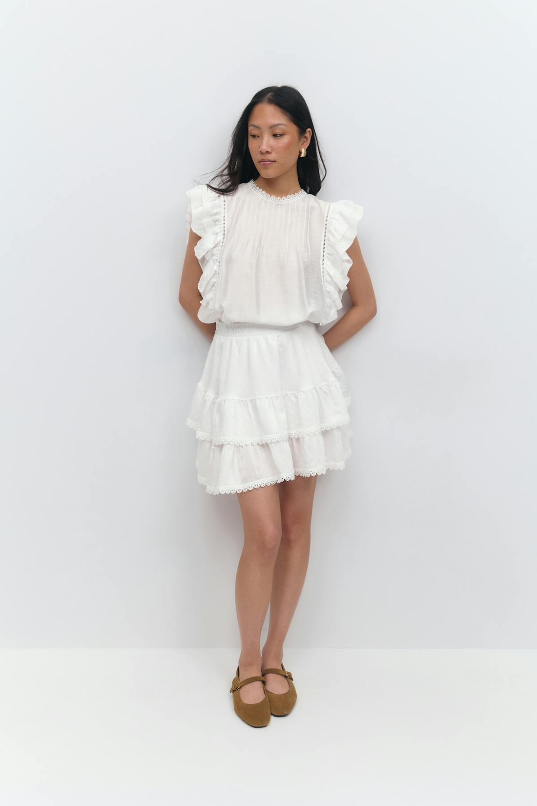 Boho mini skirt - Blanc