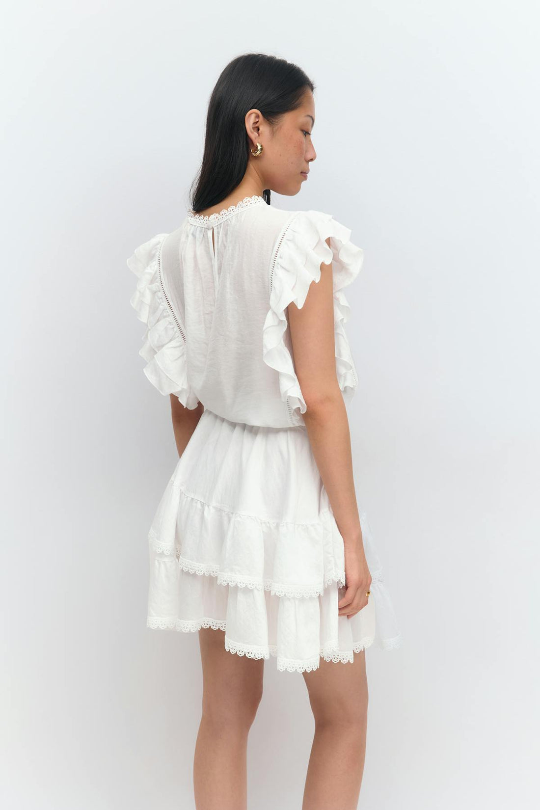Boho mini skirt - Blanc