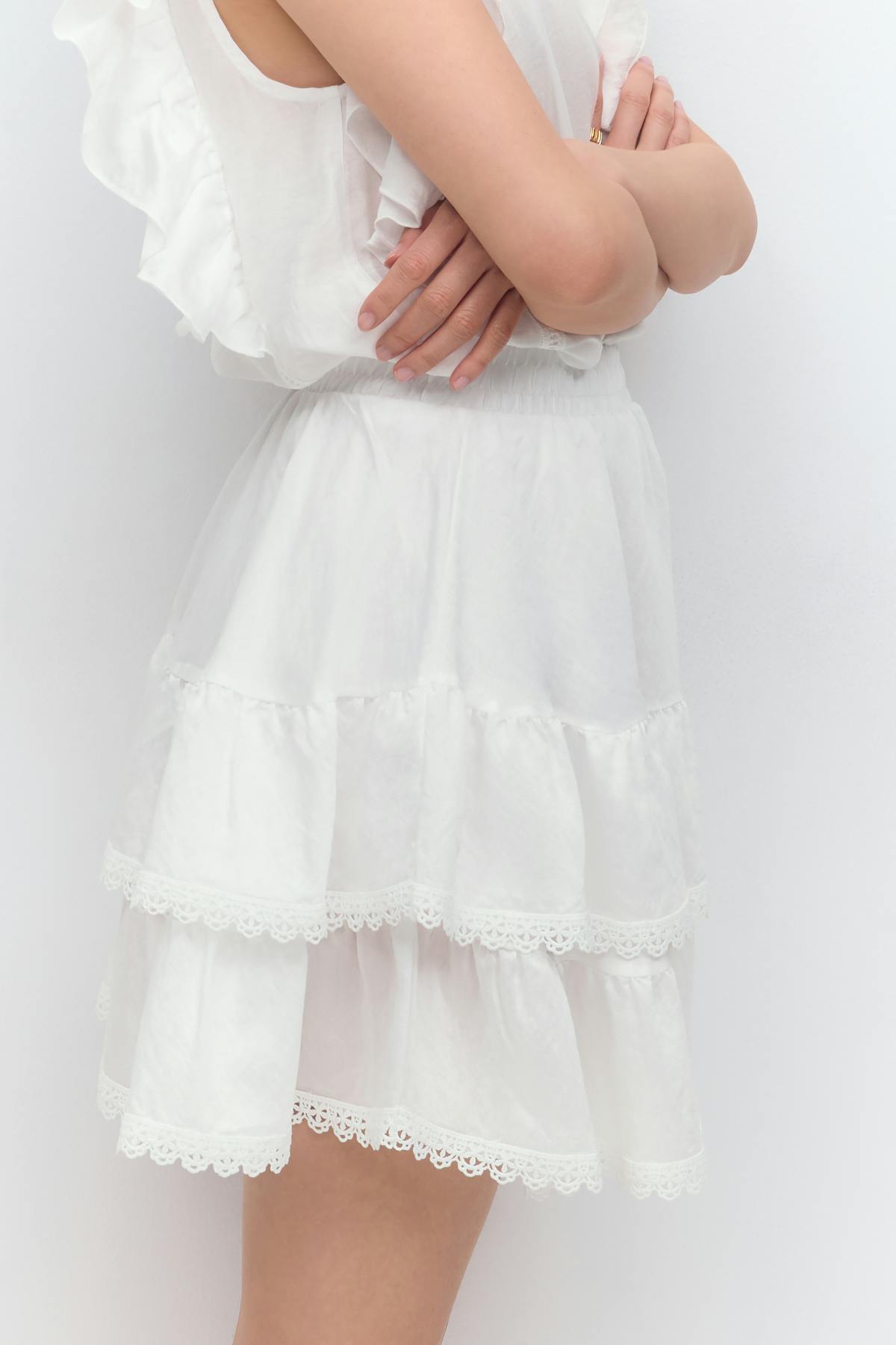 Boho mini skirt - Blanc