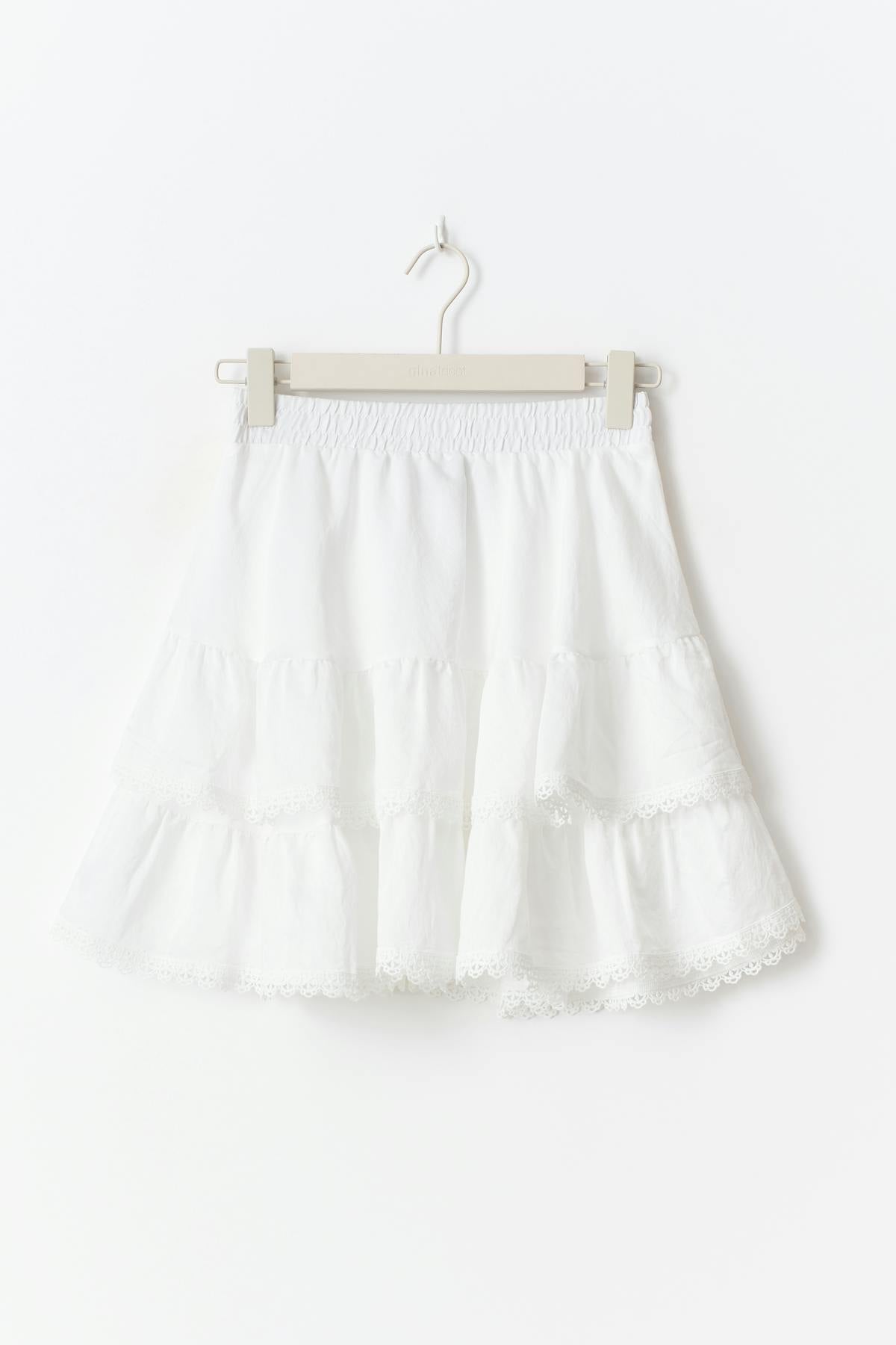 Boho mini skirt - Blanc