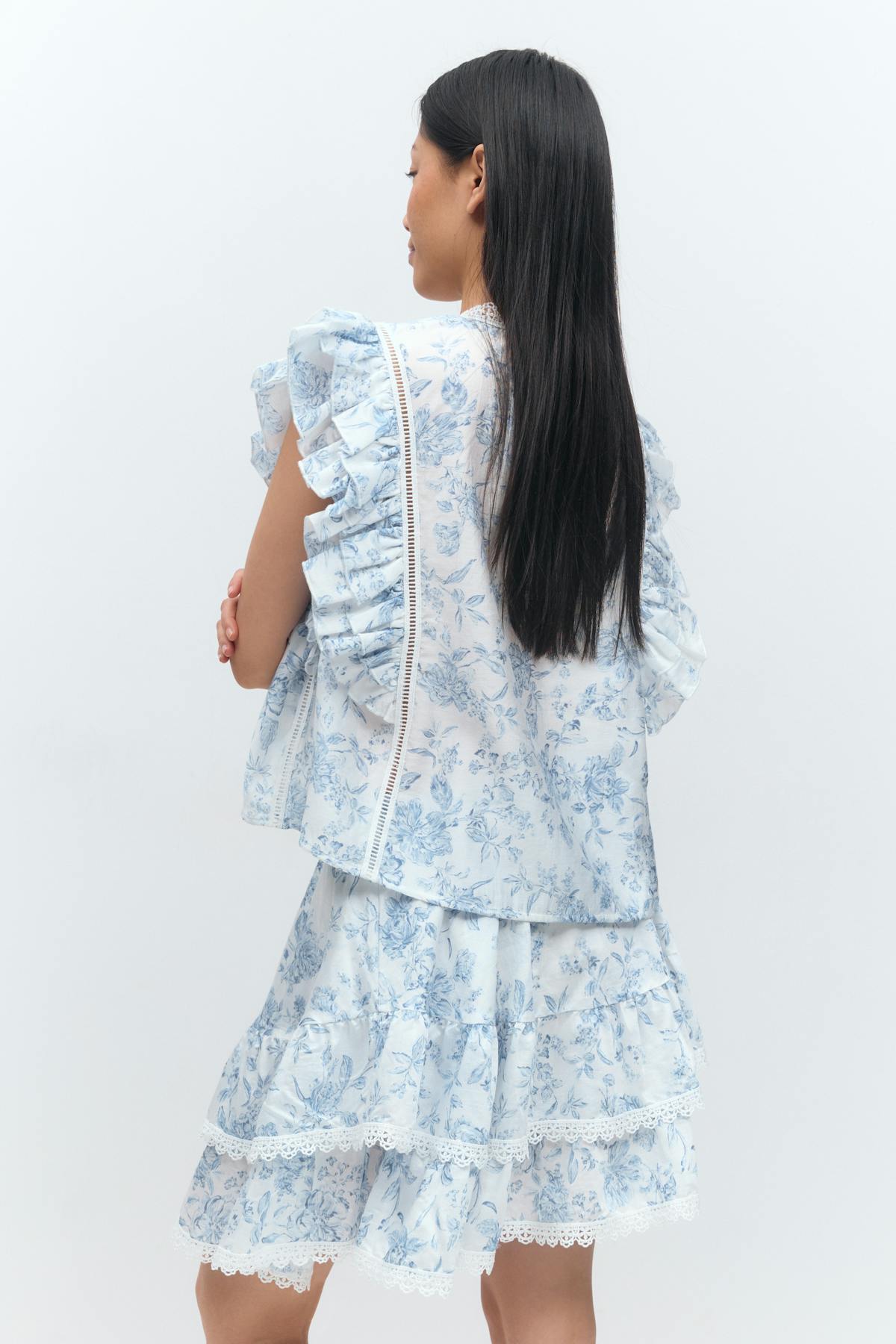 Boho mini skirt - Flower aop