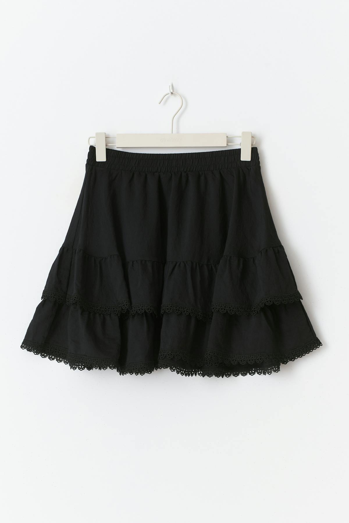 Boho mini skirt - Noir