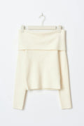 Knitted off shoulder top - Blanc cassé