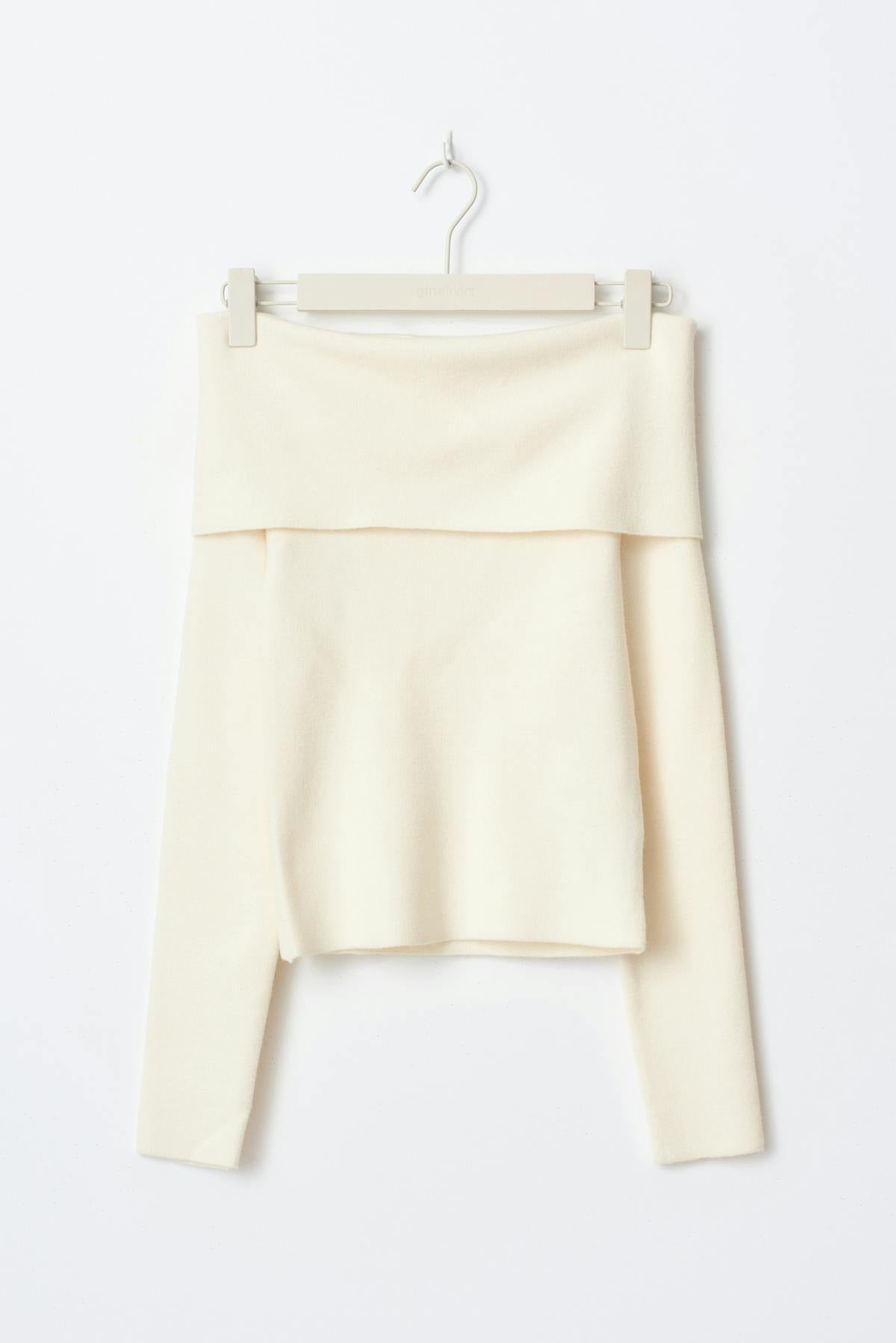 Knitted off shoulder top - Blanc cassé