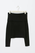 Knitted off shoulder top - Noir