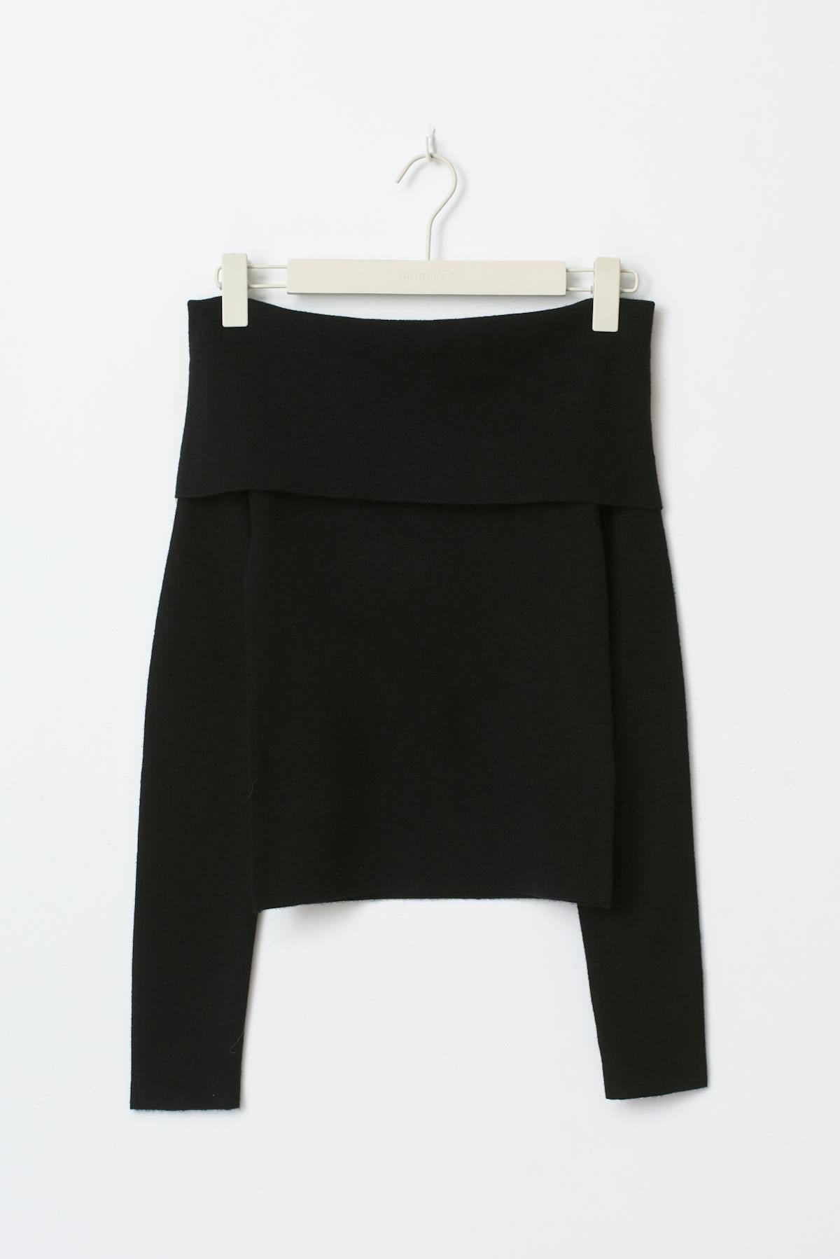Knitted off shoulder top - Noir