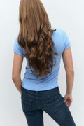 Y scandi short sleeve top - Bleu