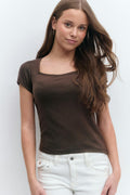 Y scandi short sleeve top - Ballet slipper