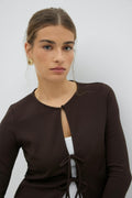 Front tie top - Noir