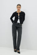 Front tie top - Noir