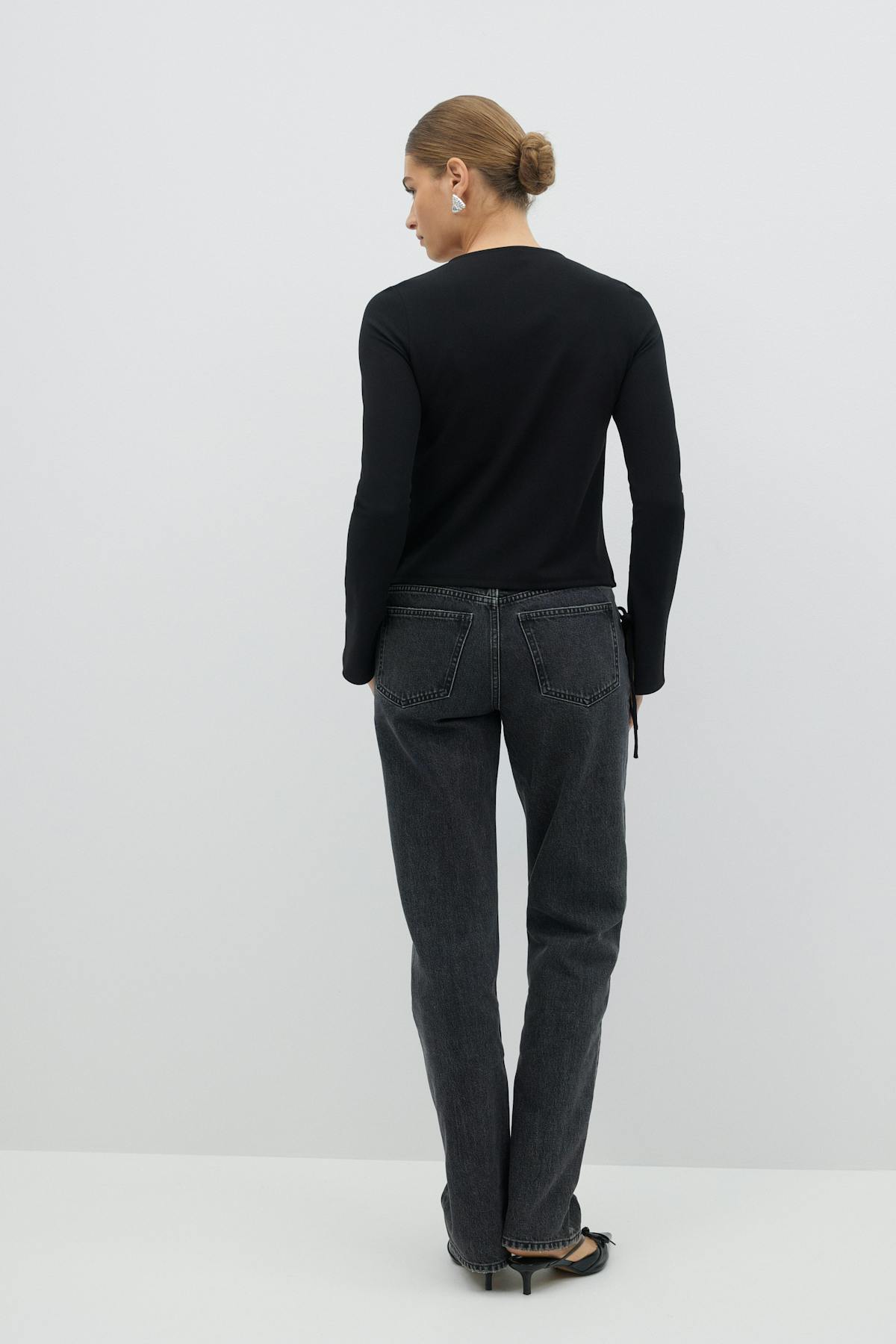 Front tie top - Noir