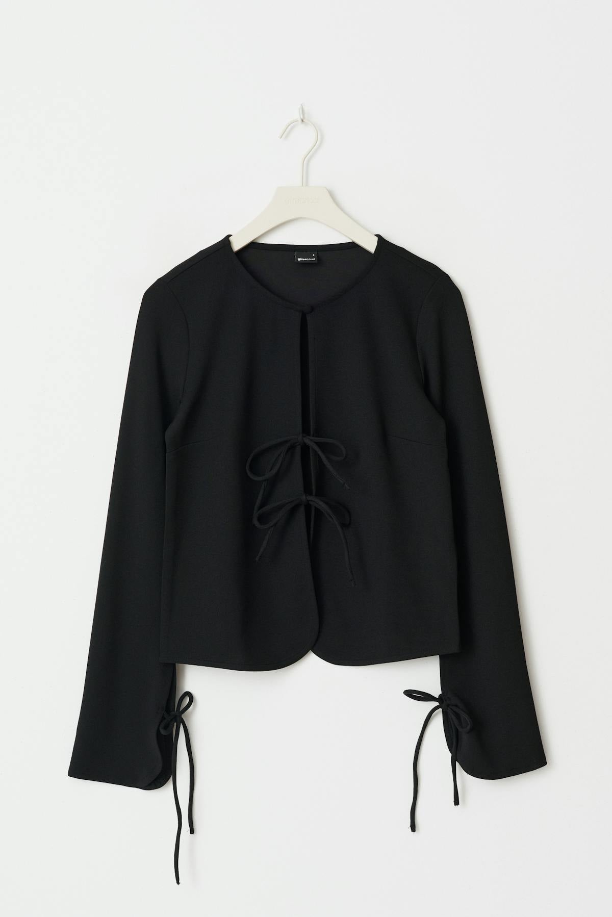 Front tie top - Noir
