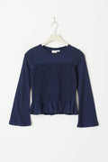 Y smock long sleeve top - Navy blazer