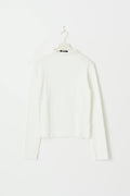 Textured funnel neck top - Blanc cassé